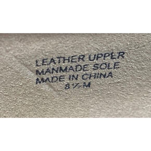 Women’s Size 8.5M Ann Taylor Black Suede Pumps Gold Block Heel Bow Pointed Toe - Picture 3 of 7